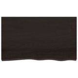 Table Top Dark Brown 100x60x6 cm Treated Solid Wood Oak