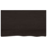 Table Top Dark Brown 100x60x6 cm Treated Solid Wood Oak - Side View
