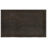 Table Top Dark Brown 100x60x6 cm Treated Solid Wood Oak - Top-Down View