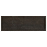 Table Top Dark Brown 120x40x4 cm Treated Solid Wood Oak - Front View