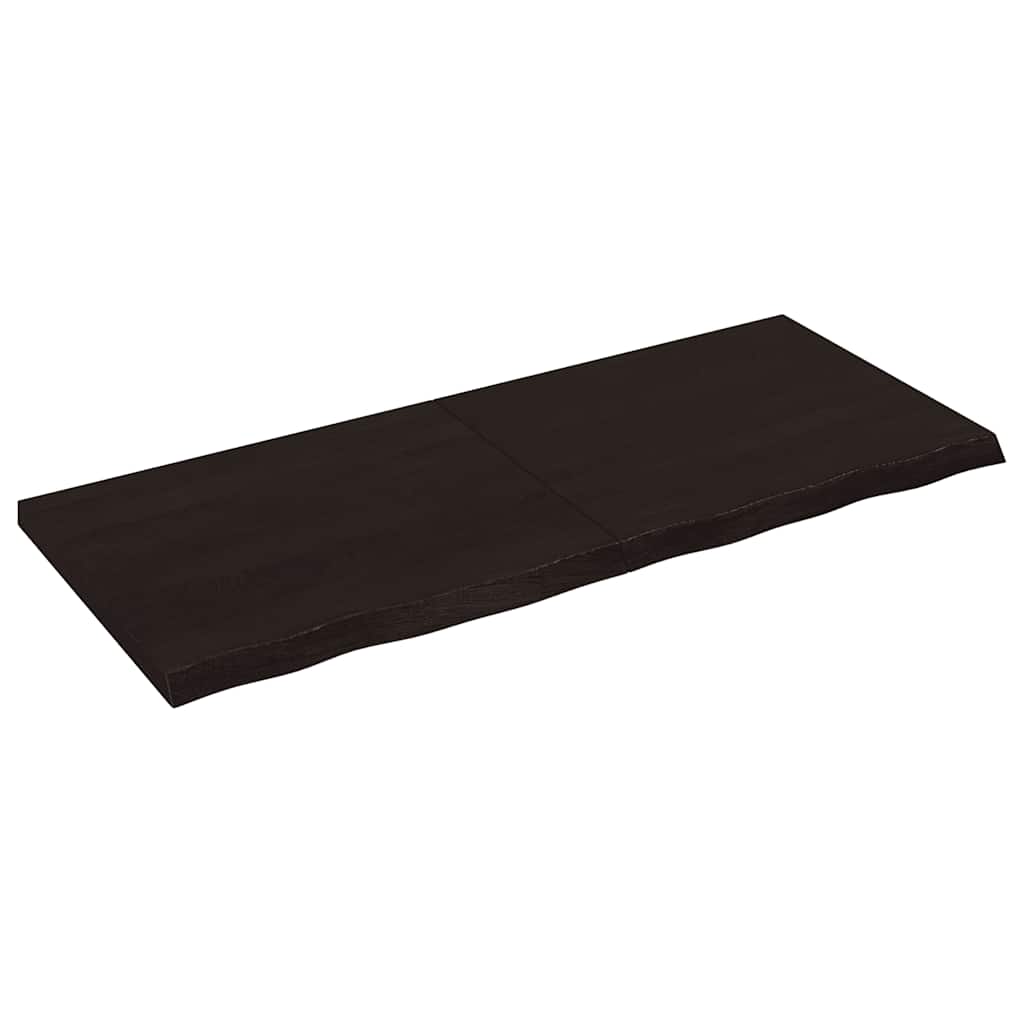 Table Top Dark Brown 120x50x4 cm Treated Solid Wood Oak