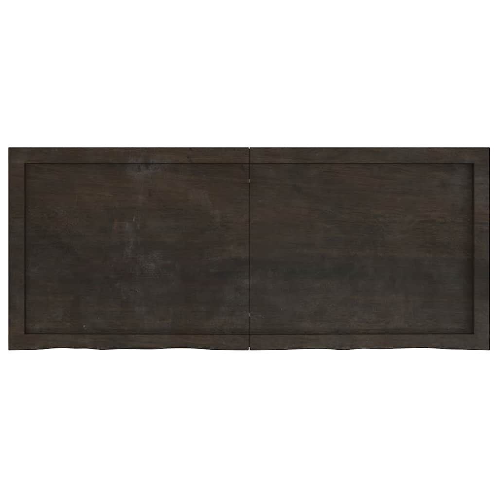 Table Top Dark Brown 120x50x4 cm Treated Solid Wood Oak