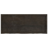 Table Top Dark Brown 120x50x4 cm Treated Solid Wood Oak - Side View