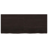 Table Top Dark Brown 120x50x4 cm Treated Solid Wood Oak