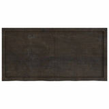 Table Top Dark Brown 120x60x4 cm Treated Solid Wood Oak - Front View