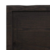 Table Top Dark Brown 120x60x4 cm Treated Solid Wood Oak - Rear View