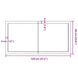 Table Top Dark Brown 120x60x4 cm Treated Solid Wood Oak - Extra Image