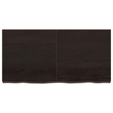 Table Top Dark Brown 120x60x6 cm Treated Solid Wood Oak