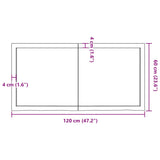 Table Top Dark Brown 120x60x6 cm Treated Solid Wood Oak - Extra Image