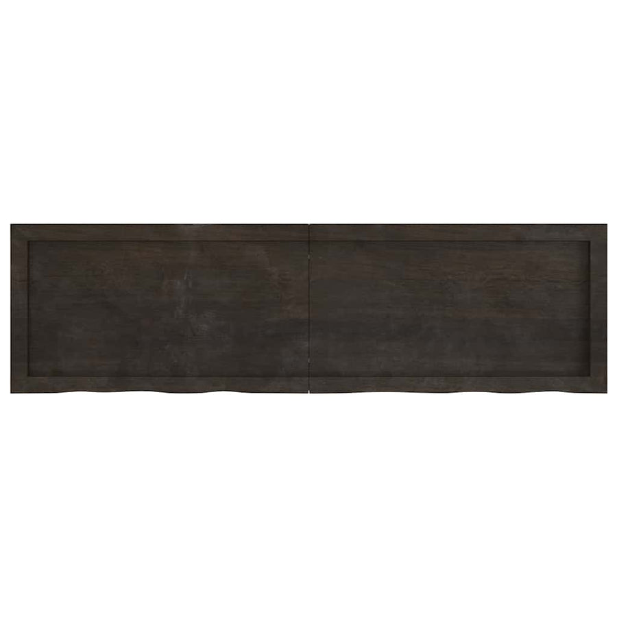 Table Top Dark Brown 140x40x4 cm Treated Solid Wood Oak