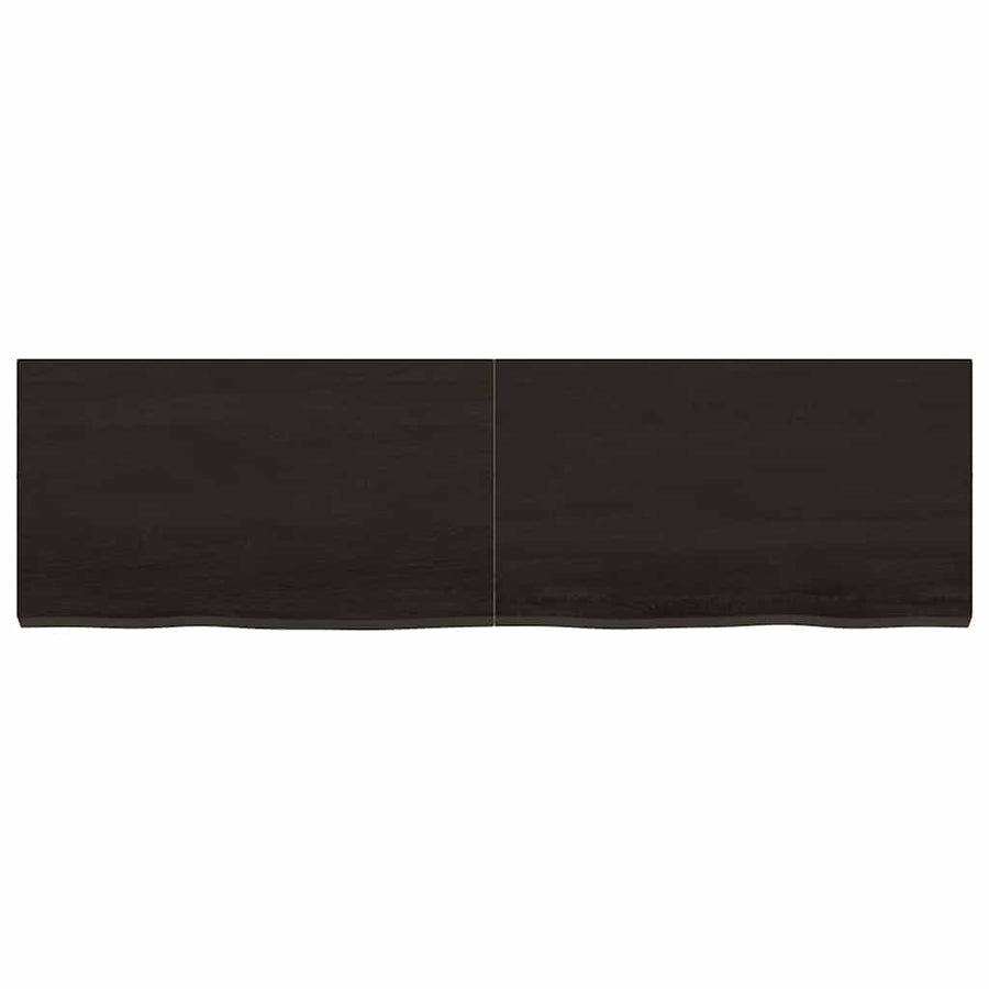 Table Top Dark Brown 140x40x4 cm Treated Solid Wood Oak