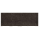 Table Top Dark Brown 140x50x4 cm Treated Solid Wood Oak