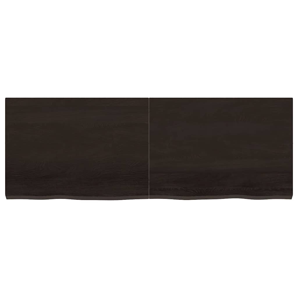 Table Top Dark Brown 140x50x4 cm Treated Solid Wood Oak