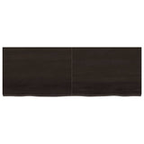 Table Top Dark Brown 140x50x4 cm Treated Solid Wood Oak