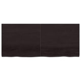Table Top Dark Brown 140x60x4 cm Treated Solid Wood Oak