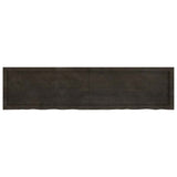 Table Top Dark Brown 160x40x4 cm Treated Solid Wood Oak - Front View