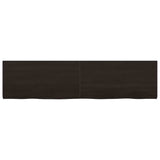 Table Top Dark Brown 160x40x4 cm Treated Solid Wood Oak - Side View