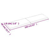 Table Top Dark Brown 160x40x4 cm Treated Solid Wood Oak