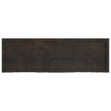 Table Top Dark Brown 160x50x4 cm Treated Solid Wood Oak - Front View