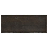 Table Top Dark Brown 160x60x4 cm Treated Solid Wood Oak - Front View