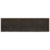 Table Top Dark Brown 180x50x4 cm Treated Solid Wood Oak - Front View