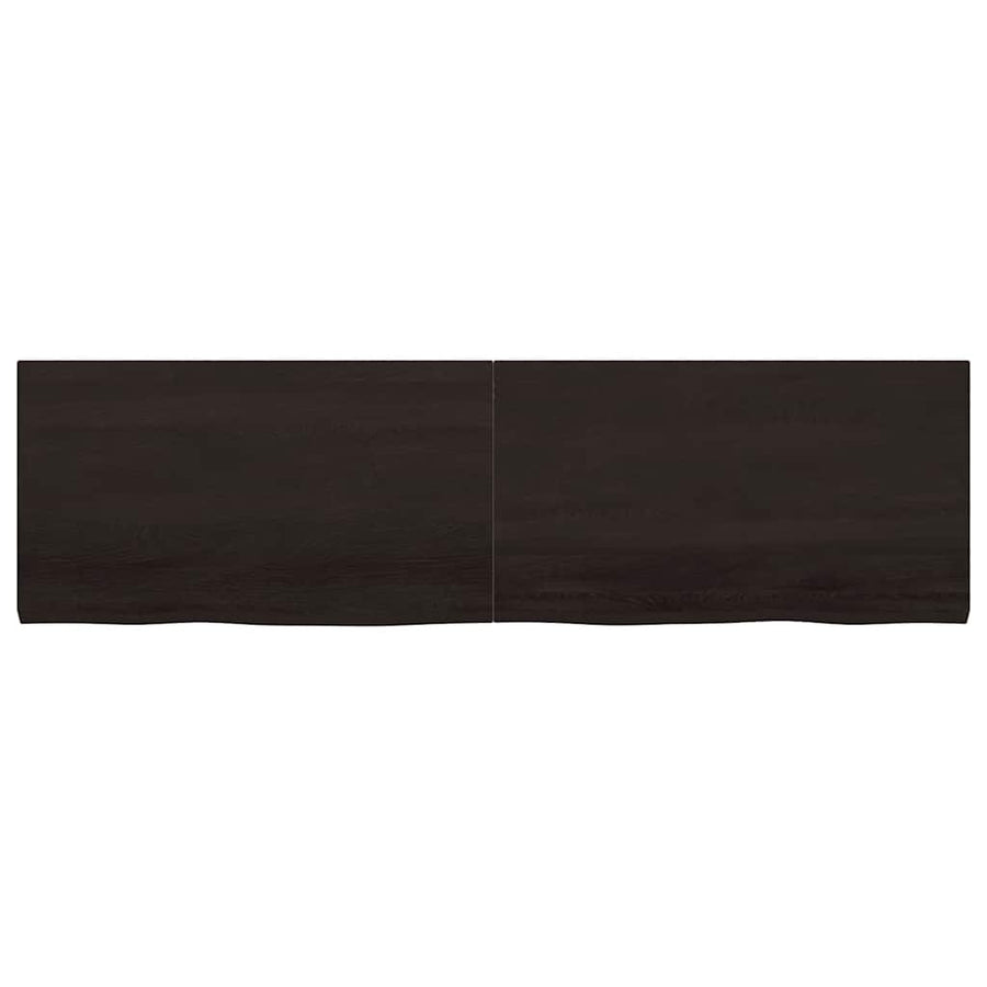 Table Top Dark Brown 180x50x4 cm Treated Solid Wood Oak