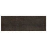 Table Top Dark Brown 180x60x4 cm Treated Solid Wood Oak - Front View