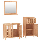 3 Piece Bathroom Furniture Set Solid Wood Walnut - Side View
