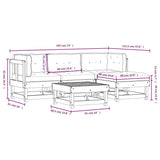 5 Piece Garden Lounge Set with Cushions Solid Wood Douglas - Extra Image