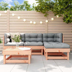 5 Piece Garden Lounge Set with Cushions Solid Wood Douglas