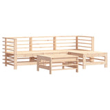 5 Piece Garden Lounge Set with Cushions Solid Wood - Side View