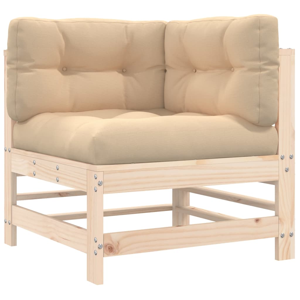 5 Piece Garden Lounge Set with Cushions Solid Wood