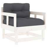 7 Piece Garden Lounge Set with Cushions White Solid Wood