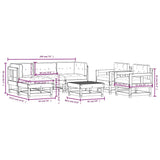 7 Piece Garden Lounge Set with Cushions White Solid Wood
