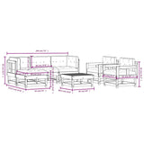7 Piece Garden Lounge Set with Cushions Black Solid Wood
