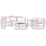 6 Piece Garden Lounge Set with Cushions Solid Wood