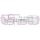 7 Piece Garden Lounge Set with Cushions Solid Wood