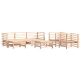 7 Piece Garden Lounge Set with Cushions Solid Wood - Side View