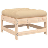 7 Piece Garden Lounge Set with Cushions Solid Wood - Close-Up Angle