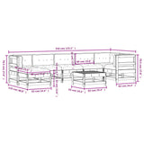 8 Piece Garden Lounge Set with Cushions Black Solid Wood - Extra Image