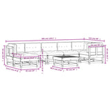 8 Piece Garden Lounge Set with Cushions Solid Wood - Extra Image