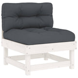 8 Piece Garden Lounge Set with Cushions White Solid Wood - Top-Down View