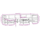 8 Piece Garden Lounge Set with Cushions White Solid Wood - Extra Image