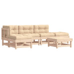 6 Piece Garden Lounge Set with Cushions Solid Wood