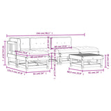 6 Piece Garden Lounge Set with Cushions Solid Wood - Extra Image