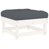 6 Piece Garden Lounge Set with Cushions White Solid Wood