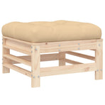 6 Piece Garden Lounge Set with Cushions Solid Wood