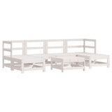 7 Piece Garden Lounge Set with Cushions White Solid Wood - Side View