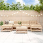7 Piece Garden Lounge Set with Cushions Solid Wood