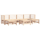 7 Piece Garden Lounge Set with Cushions Solid Wood - Side View